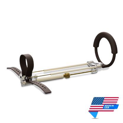 The TitanXXL device in isometric perspective on a transparent background with 'Made in USA' graphic in the bottom right corner. Image created for Mens Health Downunder.