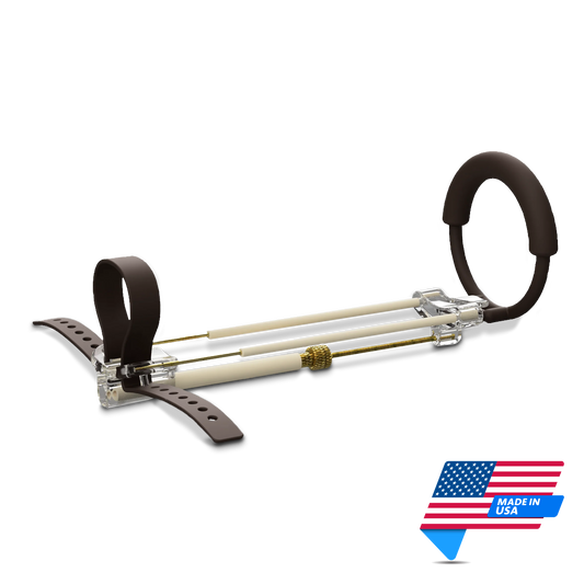 The TitanXXL device in isometric perspective on a transparent background with 'Made in USA' graphic in the bottom right corner. Image created for Mens Health Downunder.